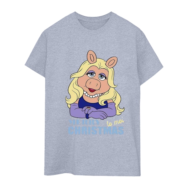 Disney Dam/Kvinnor Muppets Miss Piggy Queen Of Holidays Cotto Sports Grey XXL