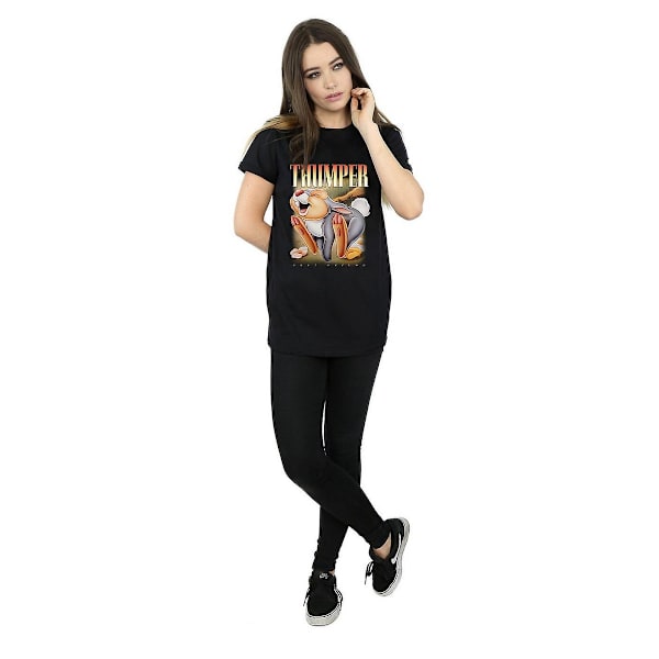 Bambi Dam/Dam Thumper Montage Bomull Boyfriend T-shirt XX Black XXL