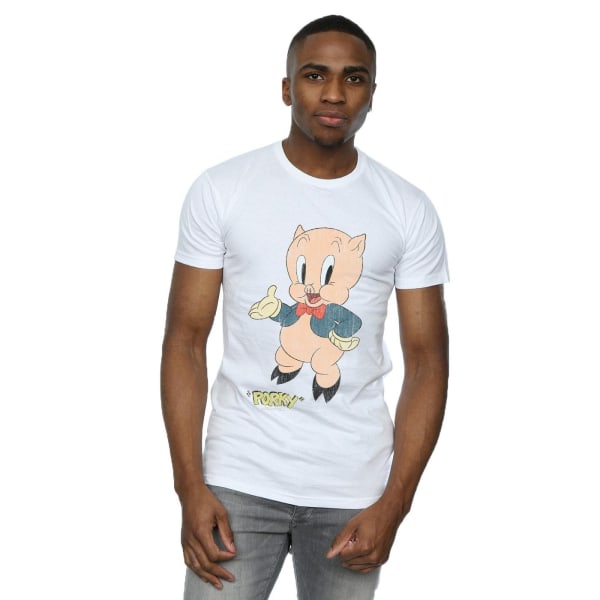 Looney Tunes Herr Porky Pig Distressed T-shirt XL Vit White XL