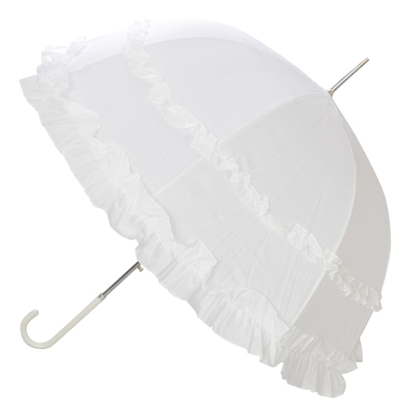 X-Brella Dam/Dam Dubbel Volang Bröllop Paraply Stick En White One Size