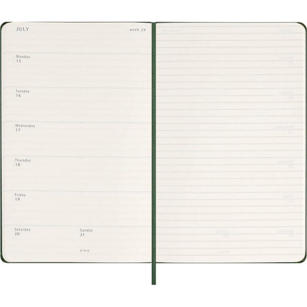 Moleskine 12M veckoplanerare L One Size Myrtle Green Myrtle Green One Size