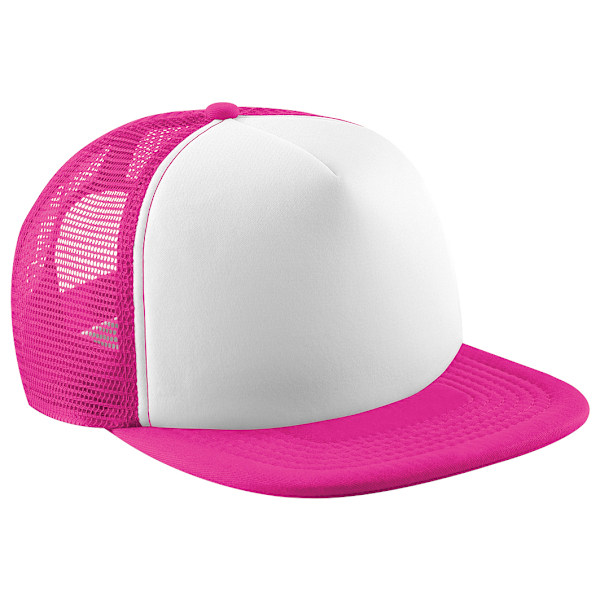 Beechfield Vintage Plain Snap-Back Trucker Cap (2-pack) One Fuchsia/White One Size