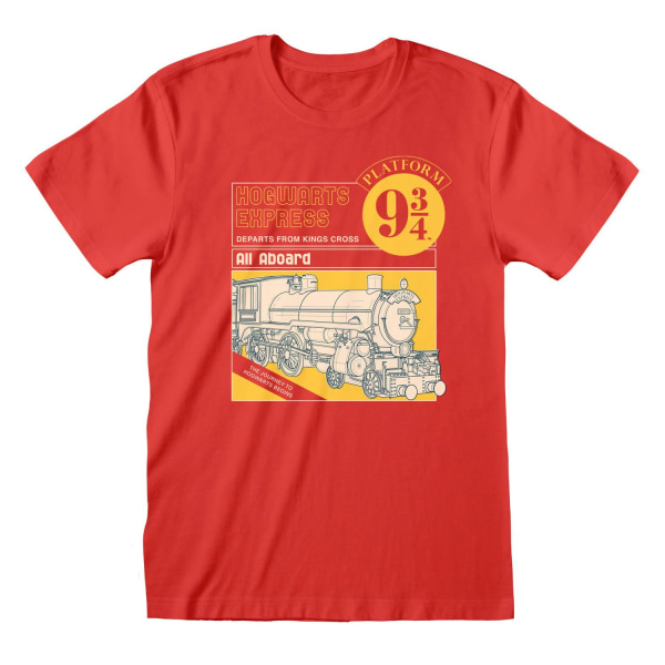 Harry Potter Unisex Adult Manual Cover Hogwarts Express T-shirt Red M