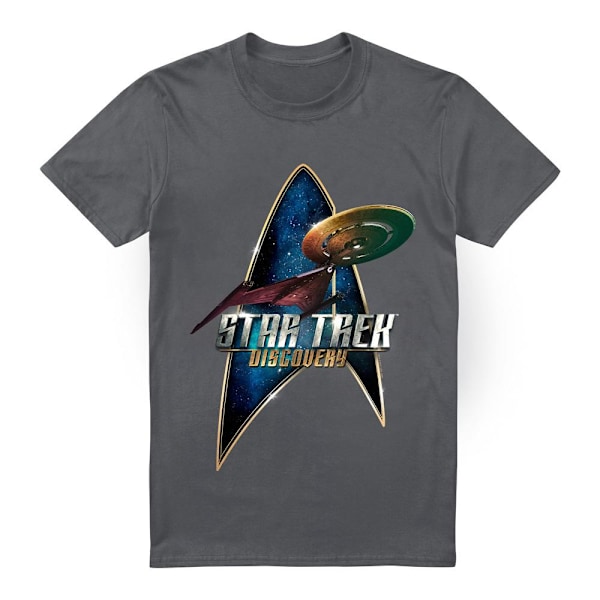 Star Trek: Discovery Herr Deco T-Shirt M Gråmelerad Charcoal M
