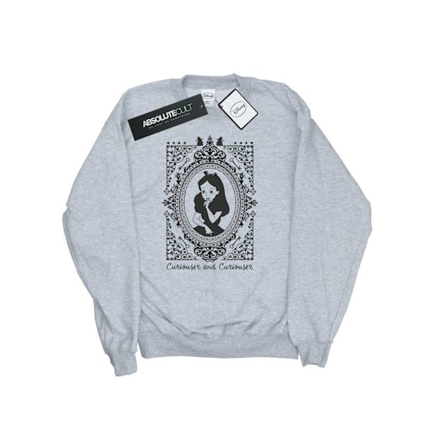 Disney Dam/Damer Alice In Wonderland Frame Sweatshirt M Hea Heather Grey M
