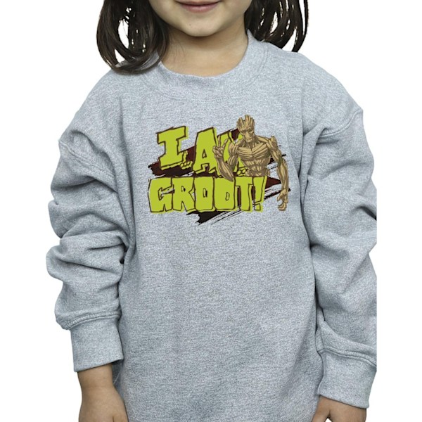 Guardians Of The Galaxy Girls I Am Groot Sweatshirt 7-8 år S Sports Grey 7-8 Years