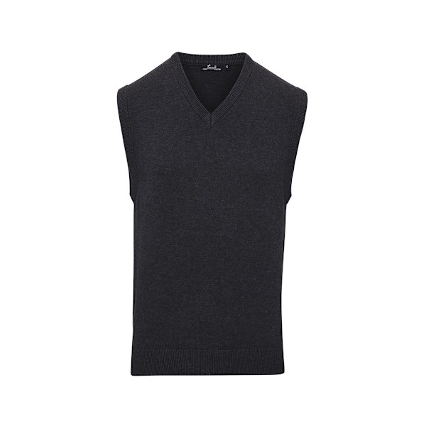 Premier Herr Stickad Ärmlös Tröja Väst 4XL Kol Charcoal 4XL