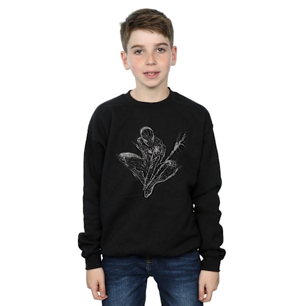 Marvel Boys Spider-Man Web Crouch Sweatshirt 7-8 år Svart Black 7-8 Years