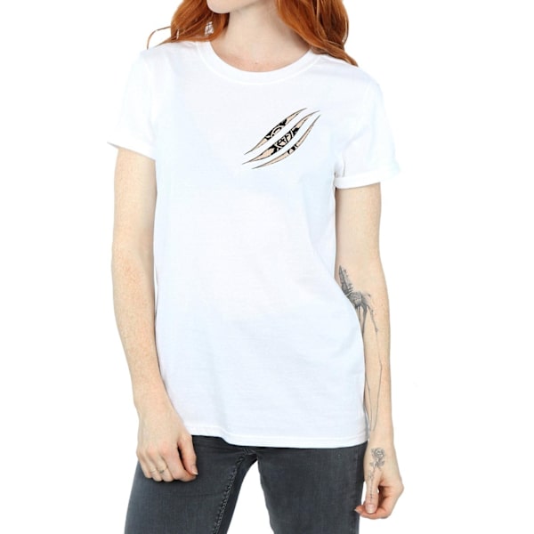 Supernatural Dam/Kvinnor Symbol Scratch Bomull Pojkvän T-Sh White L