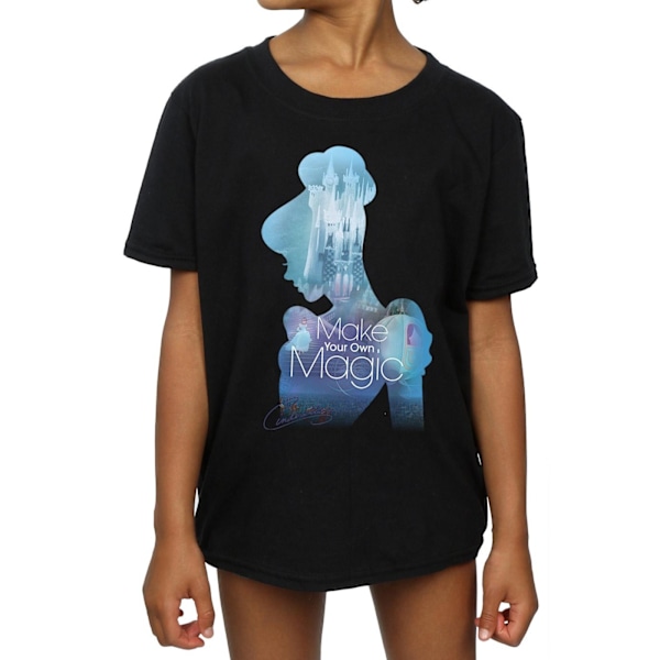 Cinderella Girls Gör din egen magi Silhouette Bomull T-shirt Black 5-6 Years