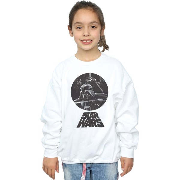 Star Wars Girls Darth Vader Bust Sweatshirt 9-11 år Vit White 9-11 Years