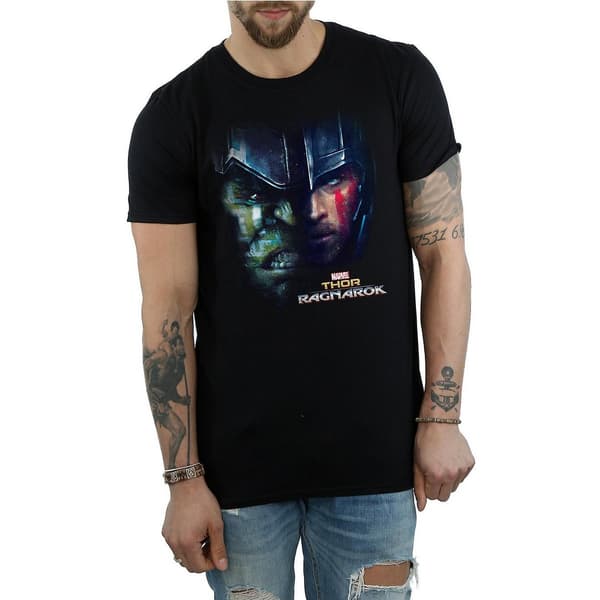 Thor: Ragnarok Herr Hulk Split Face Bomull T-shirt L Svart Black L