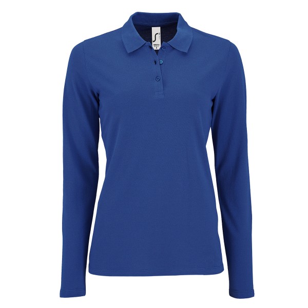 SOLS Dam/Dam Perfekt Långärmad Pique Polo Shirt S Royal Royal Blue S