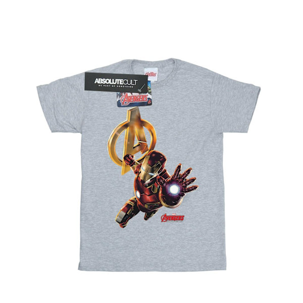 Marvel Boys Iron Man Pose T-shirt 7-8 år Sports Grey Sports Grey 7-8 Years