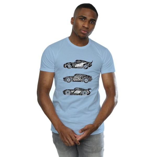 Disney Cars Text Racers T-shirt för män, M, babyblå Baby Blue M