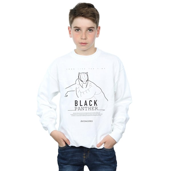 Marvel Boys Black Panther Long Live The King Sweatshirt 7-8 År White 7-8 Years