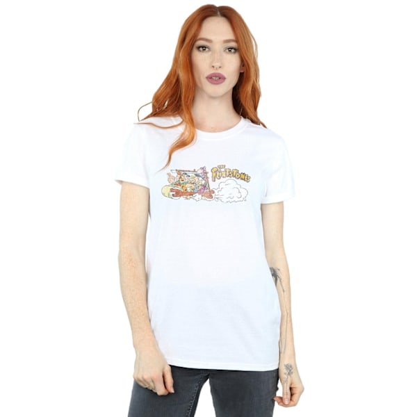 The Flintstones Dam/Damer Familjebil Distressed Bomullspojke White L
