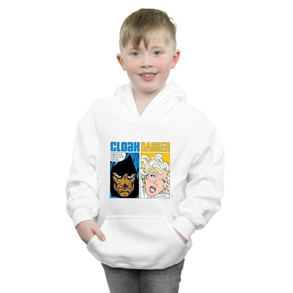 Marvel Boys Cloak And Dagger Comic Panels Hoodie 7-8 År Vit White 7-8 Years