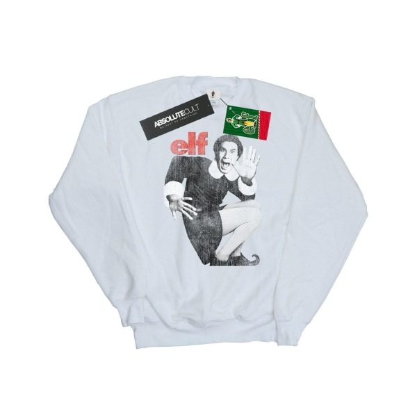 Elf Dam/Dam Mono Distressed Poster Sweatshirt XL Vit White XL