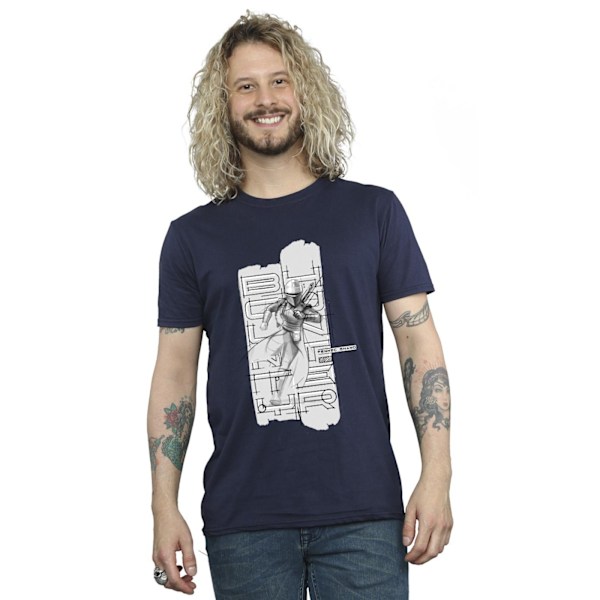 Star Wars Herr The Book Of Boba Fett Fennec Illustration T-Shir Navy Blue S
