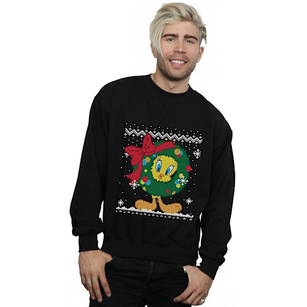 Looney Tunes Tweety Pie Jul Fair Isle Sweatshirt M B Black M