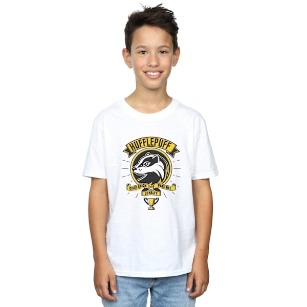 Harry Potter Pojkar Hufflepuff Toon Crest T-Shirt 3-4 År Vit White 3-4 Years