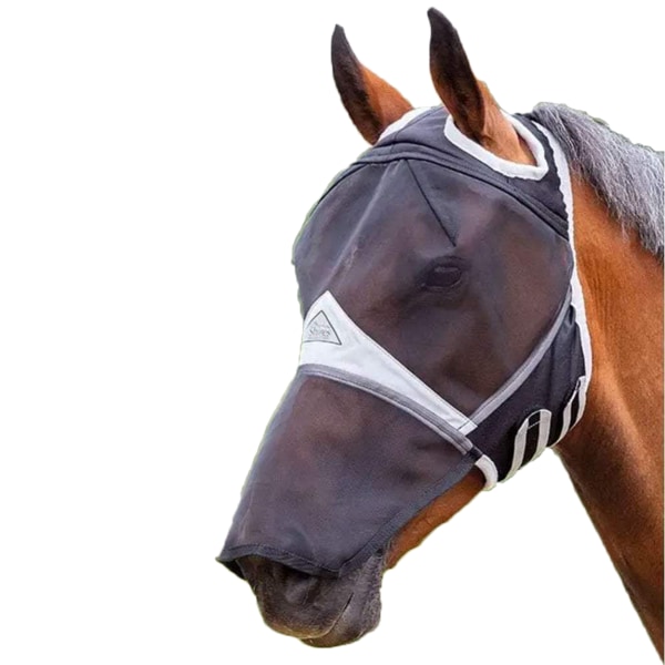 Shires Mesh öronhål Hästflugmask med näsa ponnykricka Teal Pony