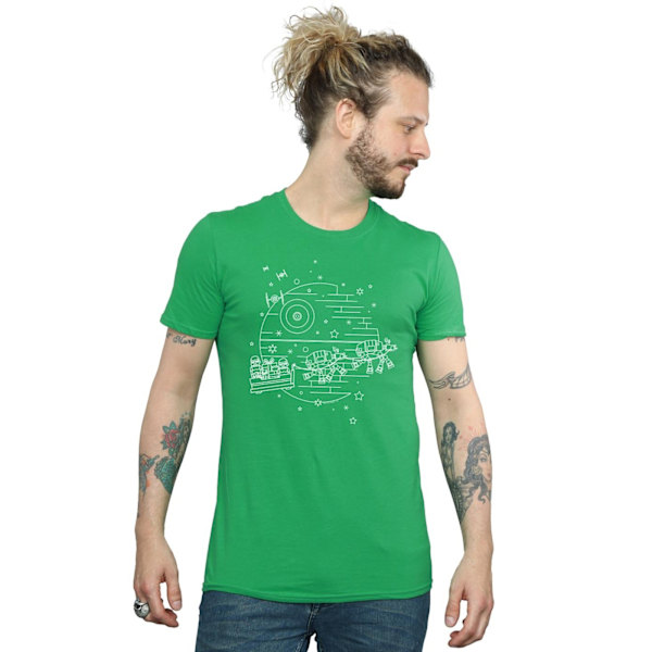 Star Wars Death Star Sleigh T-shirt för män, M, irländsk grön Irish Green M
