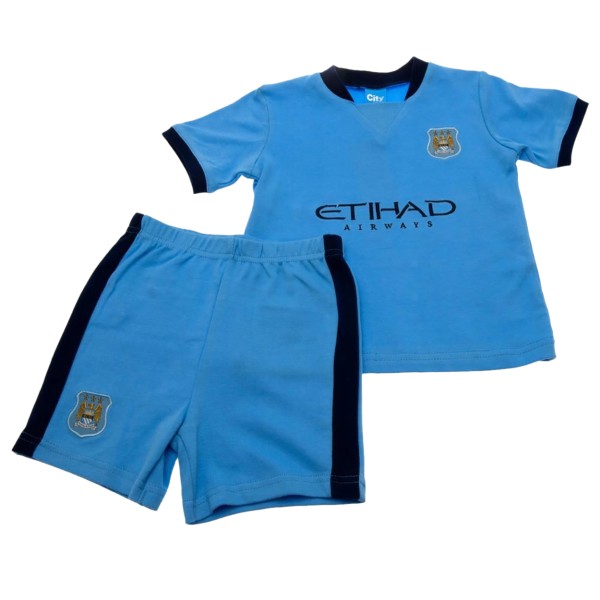 Manchester City FC T-shirt för barn/barn och kort set 6-9 mån Blue 6-9 Months