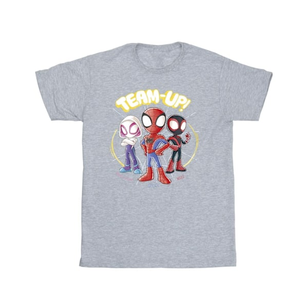 Marvel Girls Spidey And His Amazing Friends Sketch Bomull T-shirt Sports Grey 7-8 Years