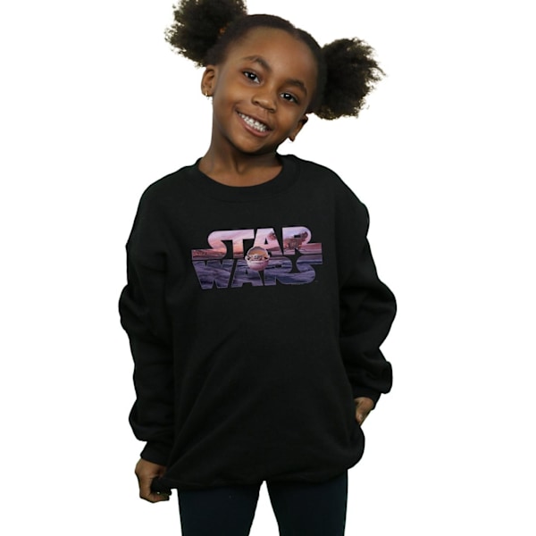 Star Wars Girls The Mandalorian The Child Logo Sweatshirt 5-6 år Black 5-6 Years