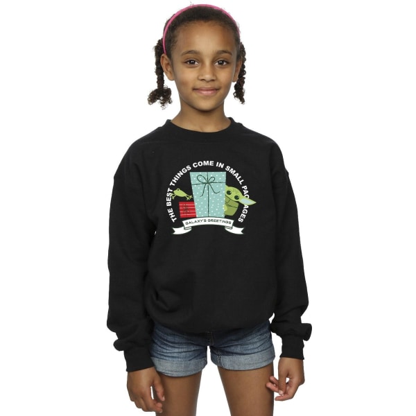 Star Wars Girls The Mandalorian Galaxy´s Greetings Sweatshirt 7 Black 7-8 Years