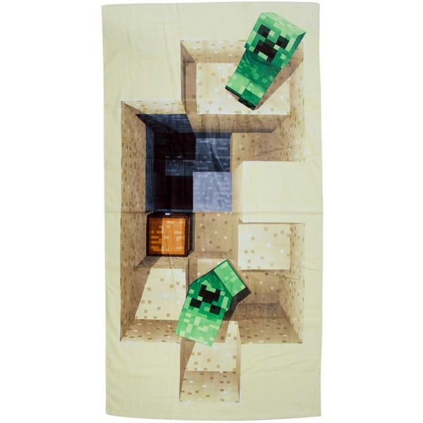 Minecraft Defeat Towel 140cm x 70cm Gul/Brun/Grön Yellow/Brown/Green 140cm x 70cm