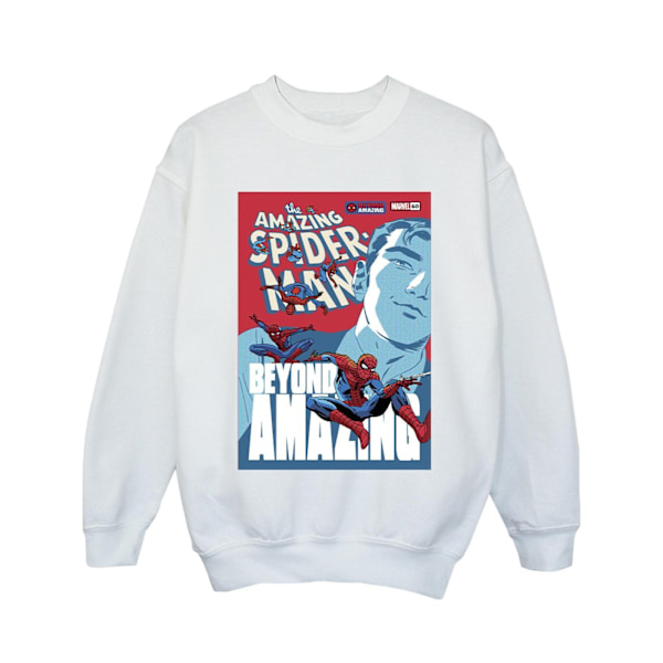 Marvel Girls Spider-Man Beyond Amazing Cover Sweatshirt 5-6 år White 5-6 Years