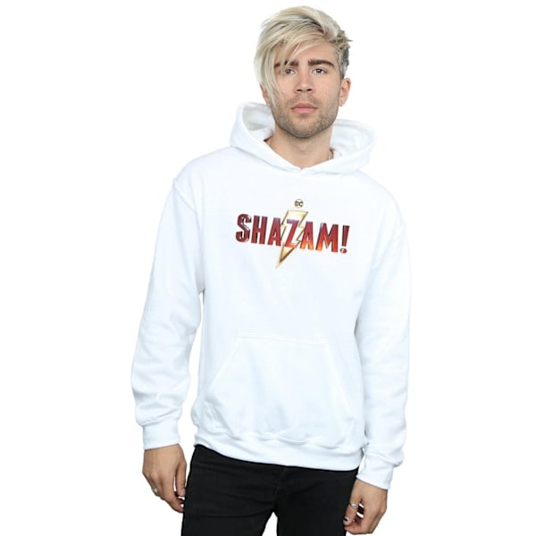 DC Comics Herr Shazam Filmlogotyp Hoodie XL Vit White XL