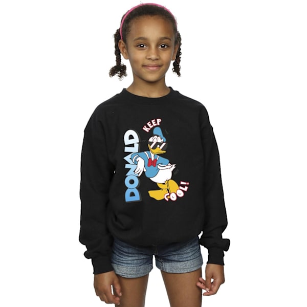 Disney Girls Donald Duck Cool Sweatshirt 3-4 år Svart Black 3-4 Years