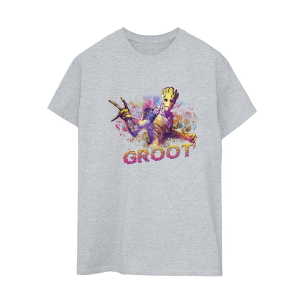 Marvel Dam/Kvinnor Guardians Of The Galaxy Abstrakt Groot Bomull T-shirt Sports Grey S