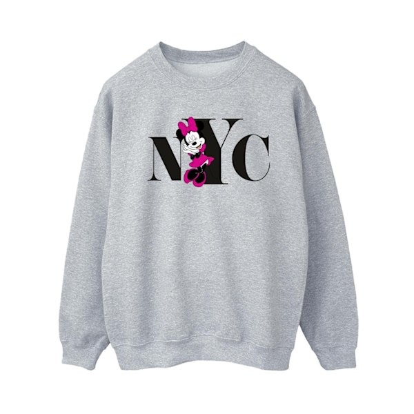 Disney Dam/Kvinnor Minnie Mouse NYC Sweatshirt S Sports Grey Sports Grey S