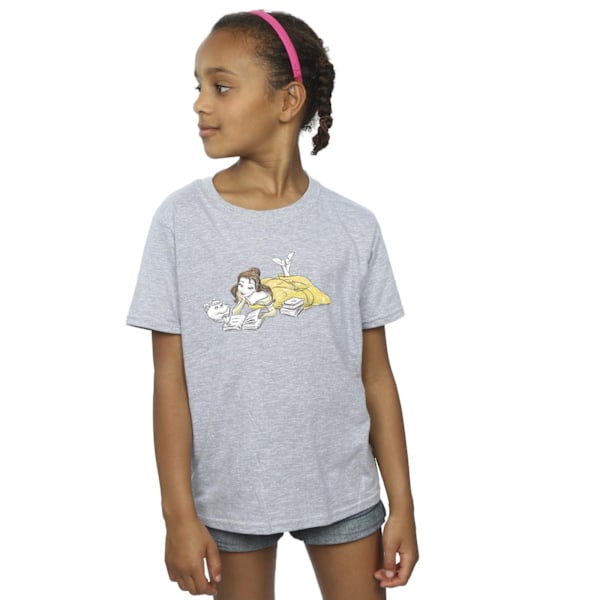 Disney Girls Beauty And The Beast Belle Läsning Bomull T-shirt Sports Grey 12-13 Years