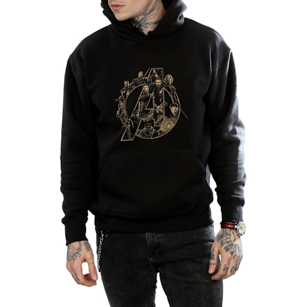 Avengers Infinity War Unisex Vuxen Logo Bomull Hoodie XL Svart Black XL