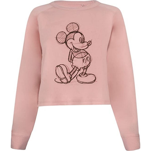 Disney Mickey Mouse Sketch Crop Sweatshirt för kvinnor/damer M Skymning Dusky Pink M
