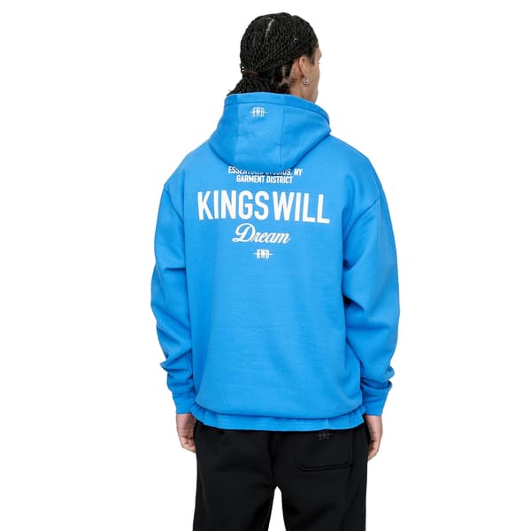 Kings Will Dream Herr Studio Garment District Hoodie med ryggtryck Blue M