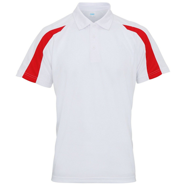 AWDis Cool Mens Contrast Polo Shirt M Arctic White/Fire Red Arctic White/Fire Red M