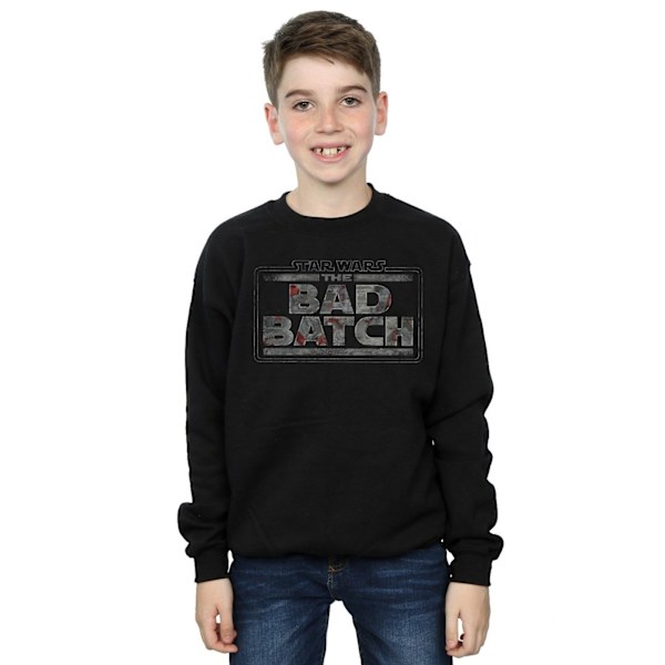 Star Wars Boys The Bad Batch Texturlogotyp Sweatshirt 5-6 år Black 5-6 Years