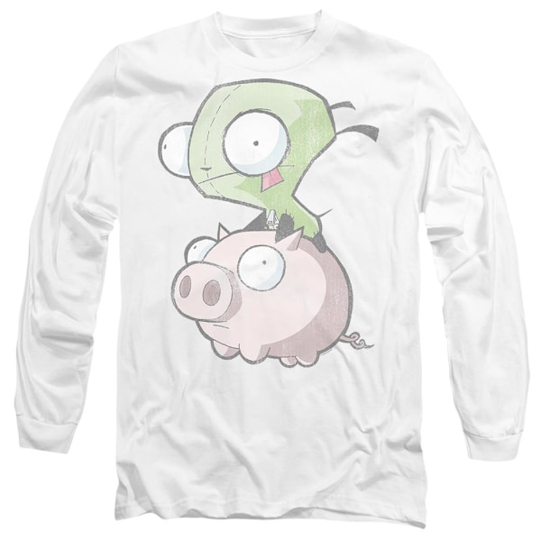Invader Zim Unisex Vuxen Gir & Pig T-Shirt M Vit White M