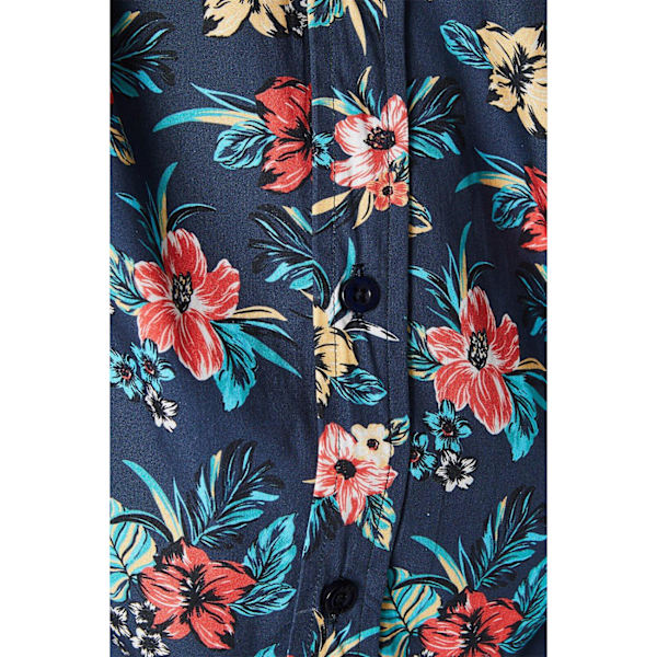 Maine herr Hibiscus kortärmad skjorta S blå Blue S