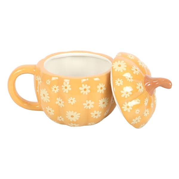 Something Different Groovy Ghosts Pumpamugg med lock One Size Orange/White One Size