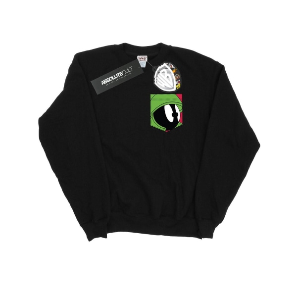 Looney Tunes Herr Marvin The Martian Ansikte Faux Pocket Sweatshirt Black 3XL