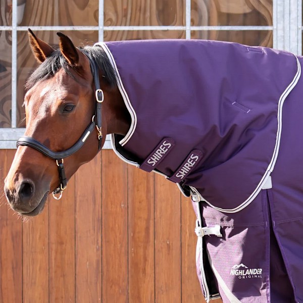 Shires Highlander Original 100 Hästtäcke Halsdel L Plommon Plum L