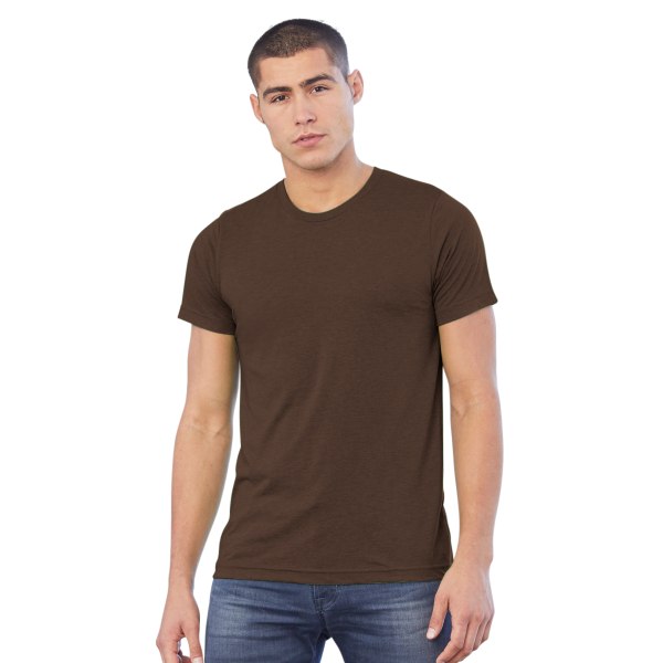 Canvas Triblend T-shirt med rund hals/kortärmad herr T-shirt X Maroon Triblend XS